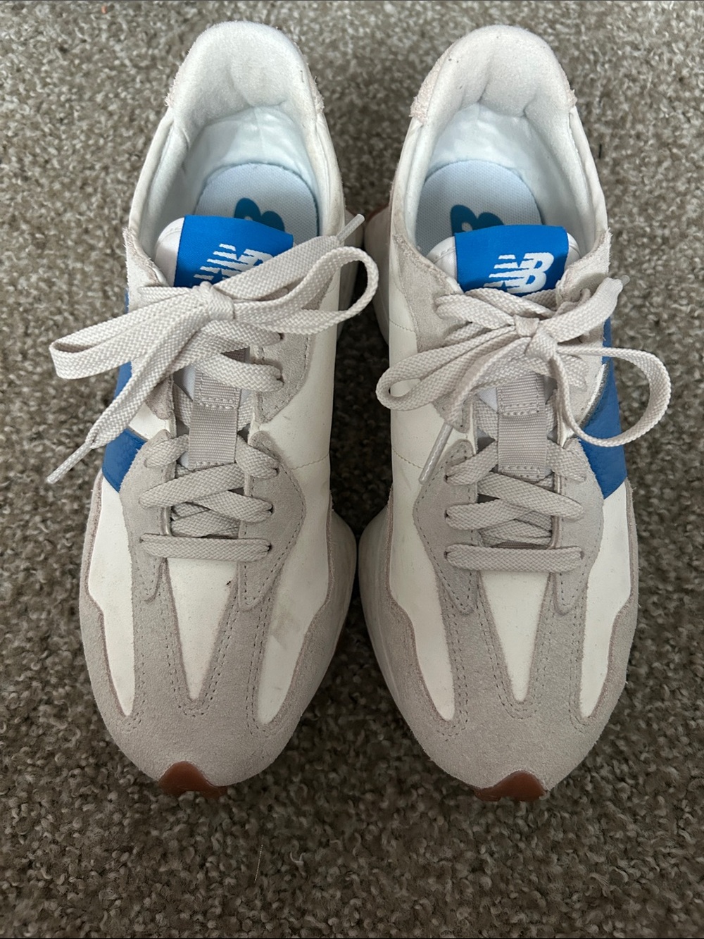 New Balance Men's White & Blue Retro Runner Sneakers